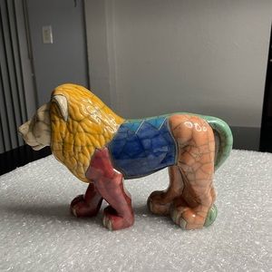 Raku Large Lion Art Pottery